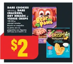 No Frills DARE COOKIES 168-315 G, DARE CRACKERS, DRY BREADS OR VEGGIE CRISPS offer