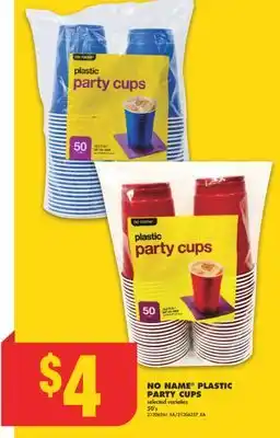 No Frills NO NAME PLASTIC PARTY CUPS, 50's offer