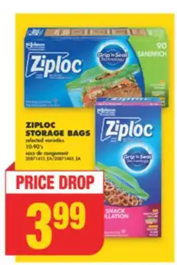 No Frills ZIPLOC STORAGE BAGS, 10-90'S offer