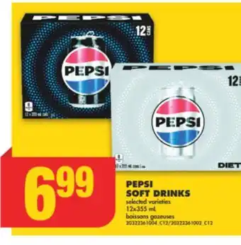 No Frills PEPSI SOFT DRINKS, 12x355 mL offer