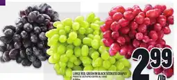 Metro LARGE RED, GREEN OR BLACK SEEDLESS GRAPES offer