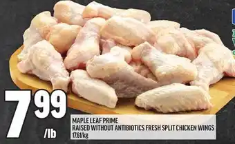 Metro MAPLE LEAF PRIME RAISED WITHOUT ANTIBIOTICS FRESH SPLIT CHICKEN WINGS offer