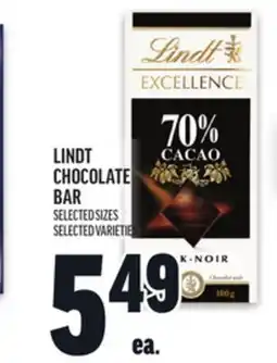 Metro LINDT CHOCOLATE BAR offer