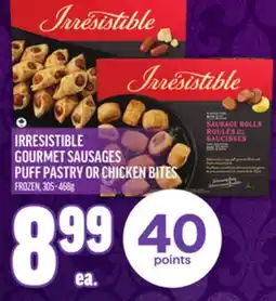 Metro IRRESISTIBLE GOURMET SAUSAGES PUFF PASTRY OR CHICKEN BITES offer