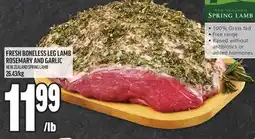 Metro FRESH BONELESS LEG LAMB ROSEMARY AND GARLIC NEW ZEALAND SPRING LAMB offer