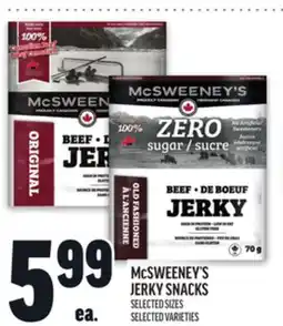 Metro MCSWEENEY'S JERKY SNACKS offer