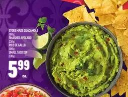 Metro STORE MADE GUACAMOLE 260 G SMASHED AVOCADO 230 G PICO DE GALLO 200 G SMALL TACO DIP 530 G offer