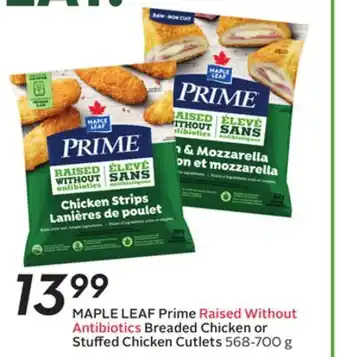 Sobeys MAPLE LEAF Prime Raised Without Antibiotics Breaded Chicken or Stuffed Chicken Cutlets offer