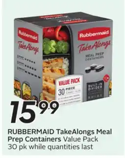 Sobeys RUBBERMAID TakeAlongs Meal Prep Containers offer