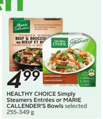 Sobeys HEALTHY CHOICE Simply Steamers Entrées or MARIE CALLENDER'S Bowls offer