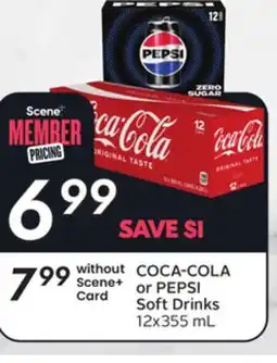 Sobeys COCA-COLA or PEPSI Soft Drinks offer