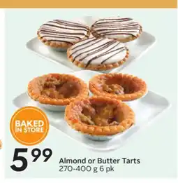 Sobeys Almond or Butter Tarts offer