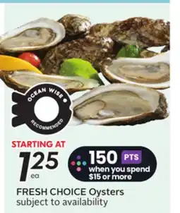 Sobeys FRESH CHOICE Oysters offer