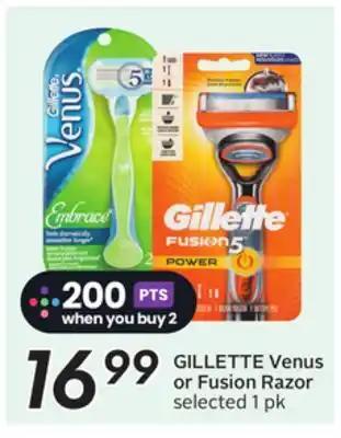 Sobeys GILLETTE Venus or Fusion Razor offer