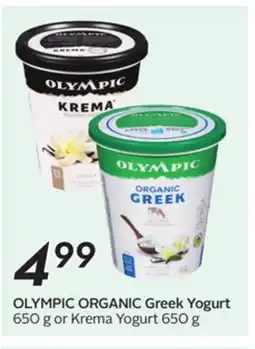 Sobeys OLYMPIC ORGANIC Greek Yogurt offer