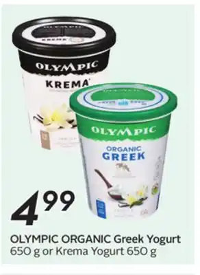 Sobeys OLYMPIC ORGANIC Greek Yogurt offer