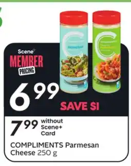 Sobeys COMPLIMENTS Parmesan Cheese offer