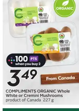 Sobeys ORGANIC Whole White or Cremini Mushrooms offer