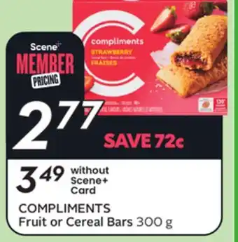 Sobeys COMPLIMENTS Fruit or Cereal Bars offer