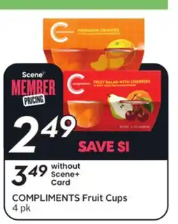 Sobeys COMPLIMENTS Fruit Cups 4 pk offer