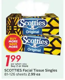 Sobeys SCOTTIES Facial Tissue Singles offer