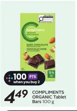 Sobeys COMPLIMENTS ORGANIC Tablet Bars offer