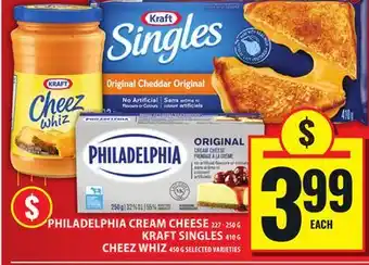 Food Basics PHILADELPHIA CREAM CHEESE OT KRAFT SINGLES offer