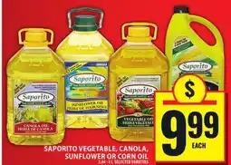 Food Basics SAPORITO VEGETABLE, CANOLA, SUNFLOWER OR CORN OIL offer