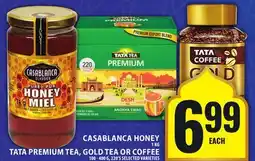 Food Basics CASABLANCA HONEY OR TATA PREMIUM TEA, GOLD TEA OR COFFEE offer