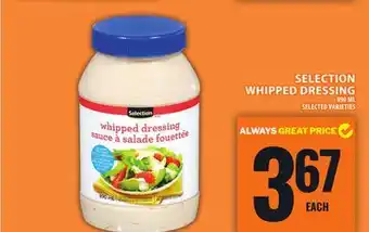 Food Basics SELECTION WHIPPED DRESSING offer