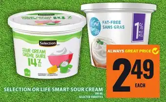 Food Basics SELECTION OR LIFE SMART SOUR CREAM offer