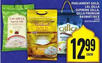 Food Basics PARLIAMENT GOLD, LAL QILLA SUPREME SELLA, QILLA PREMIUM BASMATI RICE offer