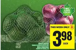 Food Basics AVOCADOS OR RED ONIONS offer