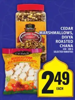 Food Basics CEDAR MARSHMALLOWS, DIVYA ROASTED CHANA offer