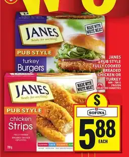 Food Basics JANES PUB STYLE FULLY COOKED BREADED CHICKEN OR TURKEY offer