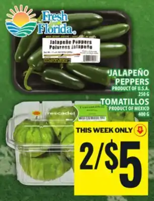 Food Basics JALAPEÑO PEPPERS OR TOMATILLOS offer