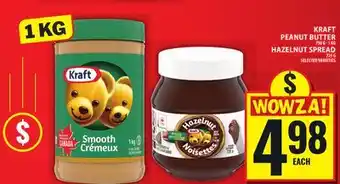 Food Basics KRAFT PEANUT BUTTER OR HAZELNUT SPREAD offer