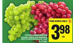 Food Basics EXTRA LARGE RED OR GREEN SEEDLESS GRAPES offer