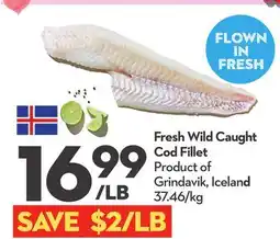 Longo's Fresh Wild Caught Cod Fillet Product, IcelanD offer