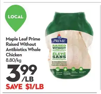 Longo's Prime Raised Without Antibiotics Whole Chicken offer