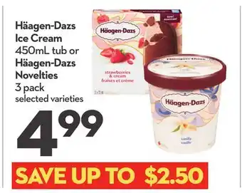 Longo's Ice Cream 450mL tub or Novelties 3 pack offer