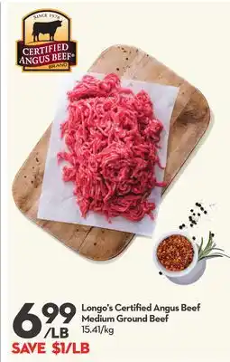 Longo's Certified Angus Beef Medium Ground Beef offer