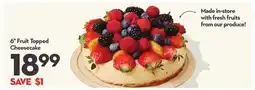 Longo's 6 Fruit Topped Cheesecake offer