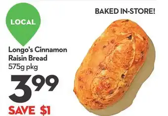 Longo's Cinnamon Raisin Bread offer