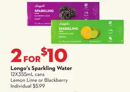 Longo's Sparkling Water offer