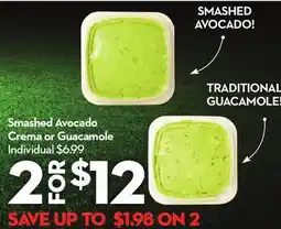 Longo's Smashed Avocado Crema or Guacamole offer