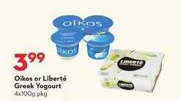 Longo's Oikos or Liberté Greek Yogourt offer