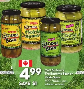 Longo's Steve's The Extreme Bean or Pickle Spear offer