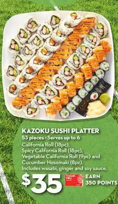 Longo's Kazoku Sushi Platter offer