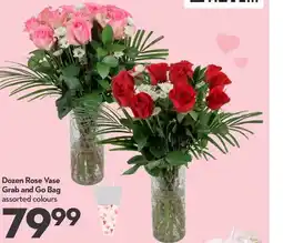 Longo's Dozen Rose Vase Grab and Go Bag offer